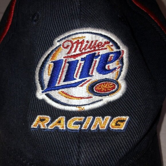 VTG Set of 2 Rusty Wallace #2 Miller Lite Racing Adjustable Hat Cap NASCAR Blue - Picture 3 of 16